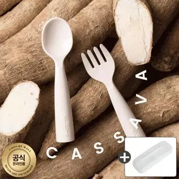 Miniwear 2-го поколения ложка + вилка для детского питания (бесплатный подарок),Корейские детские товары vanilla