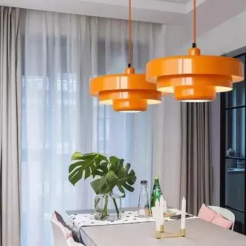 Minmalist Colorful Metal Pendant Chandelier Light Yellow Pink Orange Dining Room Bar Foyer Bedroom Hanging Pendant Lamp E27 Bulb Cold White белый