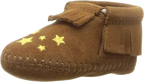 Minnetonka Детские Ботинки-мокасины Riley для девочек 1166 US 3 Детские Коричневый - Цвет коричневый