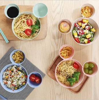 Minnie & Mickey Cartoon Wheat Straw Children s Bowl - Baby Gift, Fun Plate, Fruit Bowl Mickey Bowl