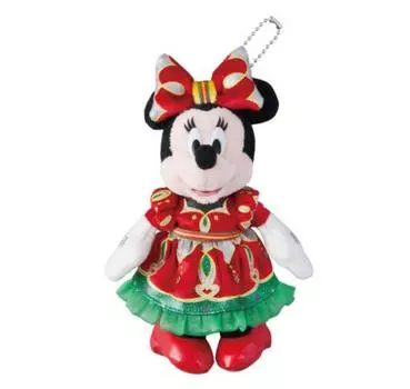 Minnie Mouse Plush Badge Christmas Fantasy 2014 Disneyland [Tokyo Limited]