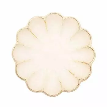 Mino Ware 555-0006 Kaneko Komohei Linka Plate, Medium Plate, White, Kneeling Flowers, Diameter Approx. 6.7 inches (17 cm), Microwave and Dishwasher Sa