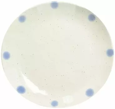 Mino Ware Blue Dot Pattern Oval Curry Pasta Noodle Long Side x Depth Microwave and Dishwasher Made in Japan Plate, Plate, Plate, Plate, Approx. 24.6
