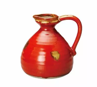 Mino Ware Commercial Сделано в x Красная ручная грелка 3 36408314 Tokkuri, бывшая в употреблении, Япония, 10,5 12 см, 550 куб. см, №.