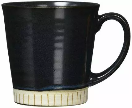 Mino Ware Dark Blue Carved Jugusa Mug 132-1618