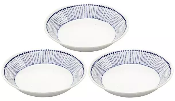 Mino ware deep plate set of 3 Sojugusa 6.3 139612(3)