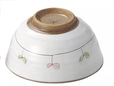 Mino Ware Futaba Rice Bowl (Rice Bowl) Red k21207