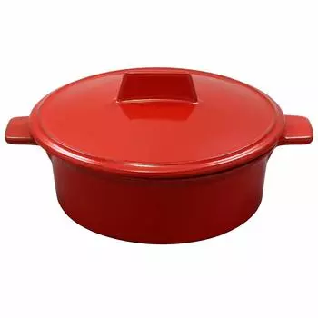 Mino Ware Heat Resistant Ceramic Cocotte M Tricolor Red Diameter Approx. 15.5 x Height 7.8cm Microwave Oven Safe Made in Japan 509-18