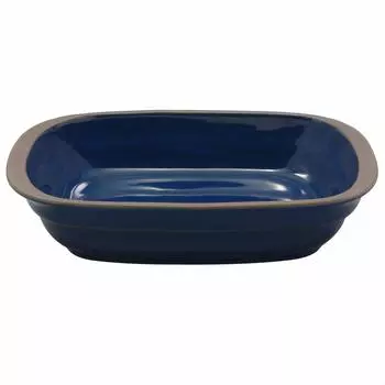 Mino Ware Heat Resistant Pottery Gratin Dish Tricolor Navy Width approx. 18 x Depth 12 cm Microwave Oven Safe Made in Japan 509-13