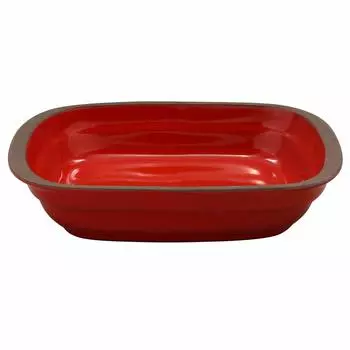 Mino Ware Heat Resistant Pottery Gratin Dish Tricolor Red Width approx. 18 x Depth 12 cm Microwave Oven Safe Made in Japan 509-15