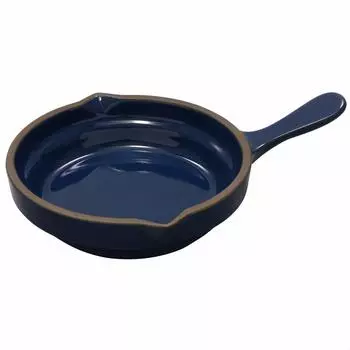 Mino Ware Heat Resistant Pottery with Handle Plate Dish Tricolor Navy Approximately 14cm Width x 5cm Height Microwave Oven Safe Made in Japan 509-10