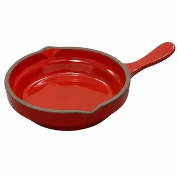 Mino Ware Heat Resistant Pottery with Handle Plate Dish Tricolor Red Approximately 14cm Width x 5cm Height Microwave Oven Safe Made in Japan 509-12