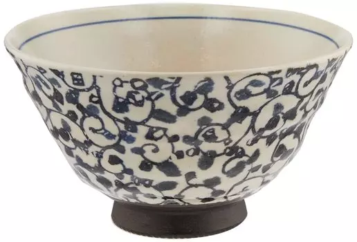 Mino Ware Light Ware Japanese Style Chazuke Bowl Dark Octopus Arabesque W30501