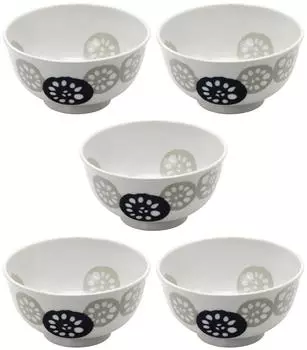 Mino Ware Lightweight Bowl Set of 5 Lotus Root Blue 148461(5)