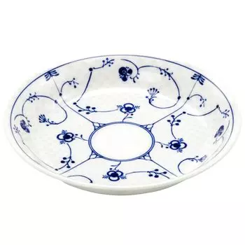 Mino Ware Lightweight Curry Plate Pasta Plate Plate Deep Approximately Diameter 22 x Height 4cm Royal Blue Pattern Microwave and Dishwasher Safe Made