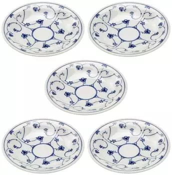 Mino Ware Lightweight Plate Set of 5 Royal Pattern Approximately Diameter x Height Tableware Set Ceramic Microwave Dishwasher Safe Made in Japan 16.5
