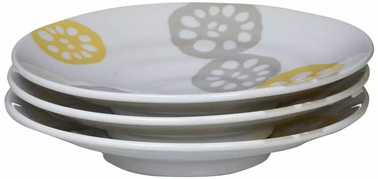 Mino Ware Lightweight Small Plate Tableware Set of 3 Lotus Root Yellow Approximately 15cm in Diameter Microwave and Dishwasher Safe Made in Japan
