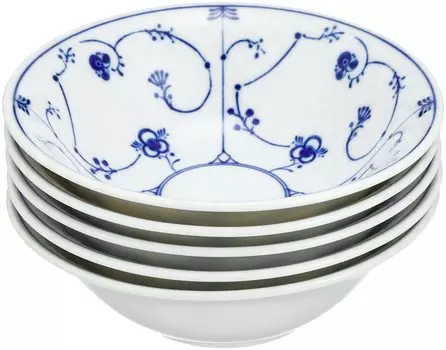Mino Ware Lightweight Tableware Set, Salad Bowl, Plate, Small Bowl, Set of 5, Royal Blue, Microwave Safe, Dishwasher Safe, Made in Japan 145774(5)