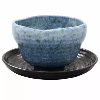 Mino ware loose bowl (with teacup), pear blue glaze variant, made in Japan 503-10