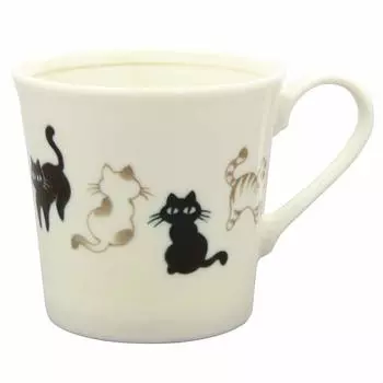 Mino Ware Mug Cup Approx. 9cm Microwave and Dishwasher Safe Neko Tamuro 131-1648