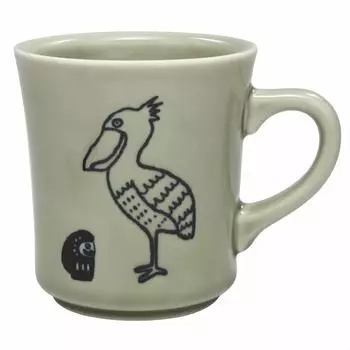 Mino Ware Mug Daruma and Shoebill 280ml Gray Cute Shoebill Goods Bird Tableware for Humans Dishwasher Safe Made in Japan K13303