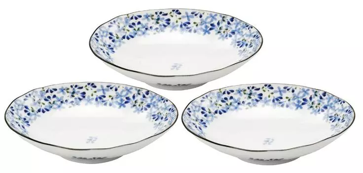 Mino Ware Oval 5.0 Deep Plate Set of 3 Mebae 138950(3)