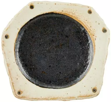 Mino ware plate approx. 16 x 15 cm, black, made in Japan 132-0408