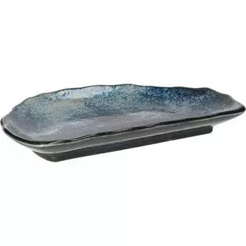 Mino Ware Plate, Long Plate, Half Moon Plate, Approx. 21 x 13cm, Dishwasher Safe, Microwave Safe, New Awayuki, Made in Japan 132-0510