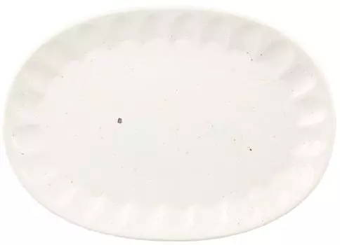 Mino ware plate, oval plate, approx. 24 x 16 cm, Shinogi powder, made in Japan K10178