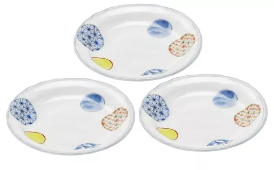 Mino ware plates set of 3 Nishikimaru crest 3.5 139254(3)