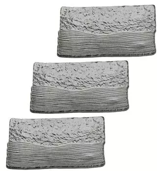 Mino ware pottery plate set of 3 black raku 211-21-41E(3)