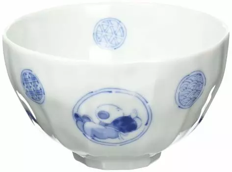 Mino ware Rikyu bowl, round pattern karako 136147 Mino ware Rikyu bowl, round pattern karako 136147