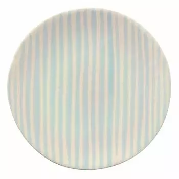 Mino ware round plate striped blue 582-18