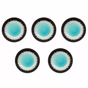 Mino ware small plates, diameter 12cm, set of 5, Shinkai, made in Japan 508-09