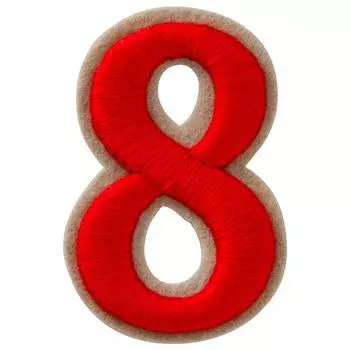 Minoda 3D iron on patch number 8 P50I5792