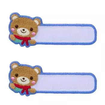 Minoda funnyZOO рукописная нашивка с именем медведь K01I5705 светло-синий