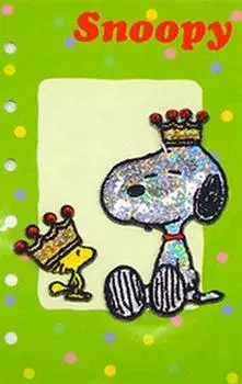 Minoda Snoopy sequin deco sticker SNOOPY Green S02R8660