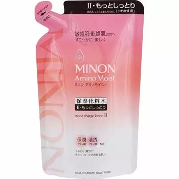 Minon Amino Moist Moist Charge Lotion II Refill 130 мл Сухой увлажняющий густой и более увлажняющий тип лосьона [для чувствительной кожи, для кожи], гладкий, белый