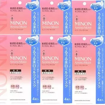 Minon Amino Moist Увлажняющая отбеливающая молочная маска 20 мл x 4 шт. x 4 шт. x 6 коробок [6 коробок] (4987107623423-6)
