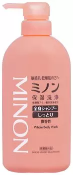 Минон шампунь для тела увлажняющий тип бутылка 450 мл мыло для тела чувствительная кожа предотвращает шероховатость кожи увлажняющие меры против сухости слабый розовый