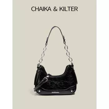 Minority Simple Fashion Underarm One Shoulder Bag Black