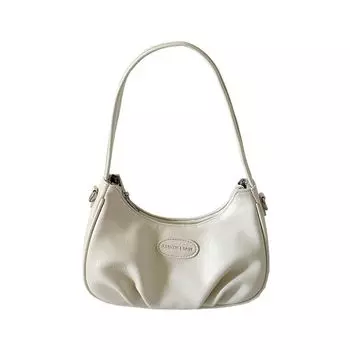 Minority Texture Underarm Bag Female Autumn and Winter Single Shoulder Crossbody Bag Advanced Sense Cloud Silver Crescent Bag