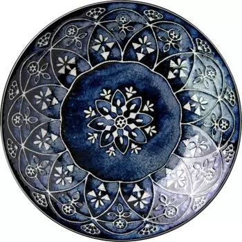 Minoru Pottery Large Plate Moroccan Navy L 4965583756767 (Minorutouki) (Diameter 24cm)