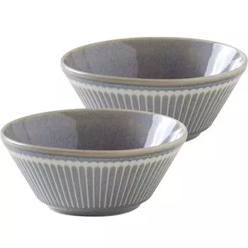 Minoru Pottery Mino Ware Albee 105 Bowl Gray Set of 2
