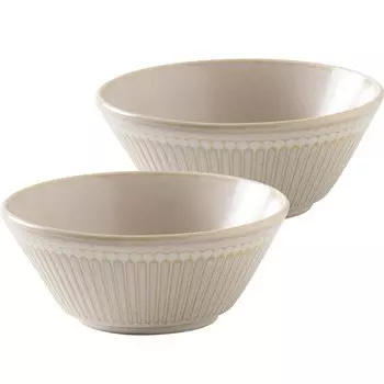 Minoru Pottery Mino Ware Albee 105 Pack Bowl Beige Set of 2