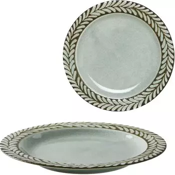 Minoru Pottery Mino Ware Gran 195 Plate Gray