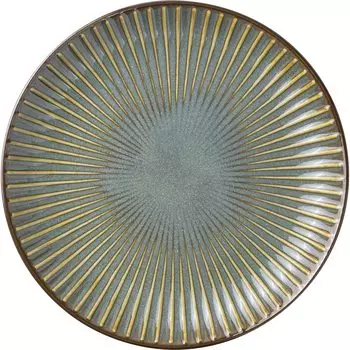 Minoru Pottery Mino Ware Kiln SENDAN 210 Plate Gray