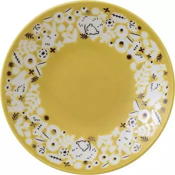 Minoru Pottery Mino Ware KUKKA 145 Plate Hazel Yellow (Minorutouki) (Kukka)