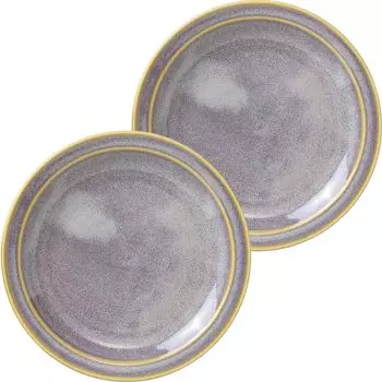 Minoru Pottery Mino Ware MAMANI 140 Plates White Set of 2