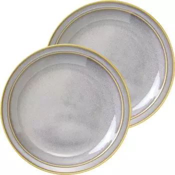 Minoru Pottery Mino Ware MAMANI 165 Plate White Set of 2